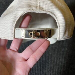 Hermes Cream Leather-Brim Baseball Cap